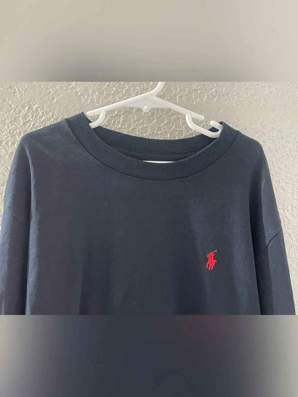 Ralph Lauren Kids Casual Black Long Sleeve Shirt with Red Polo Emblem Medium